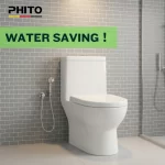 PHITO Siphon Flush Complete Toilet Bowl Set, Water Saving Ceramic, Anti-Odor, Easy Clean Full Set