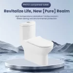 PHITO Toilet Bowl Full Set Powerful Siphon Flush Water Saving Easy Clean Anti Splash