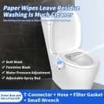 PHITO Non-Electric Bidet Attachment, Luminous Knob Ultra Thin Hidden Dual Self-Cleaning Nozzle Toilet Bidet - 图片 2
