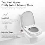 PHITO Non-Electric Bidet Attachment with Built-in Phone Holder, Single Cold Water Dual Self-Cleaning Nozzle Toilet Bidet - 图片 2
