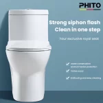 PHITO Small toilet equipped with high impact siphon anti odor ceramic toilet seat, small space - 图片 2