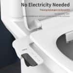 PHITO Non-Electric Bidet Toilet Attachment, Dual Self-Cleaning Nozzle Ultra Thin Bidet Seat Accessory - 图片 3