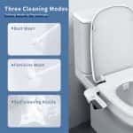 PHITO Non-Electric Bidet Toilet Attachment, Dual Self-Cleaning Nozzle Ultra Thin Bidet Seat Accessory - 图片 5