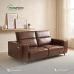 2-Seater Solid Leather Sofa