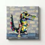 Colorful Abstract Crocodile Thick Texture Oil Painting Wall Art