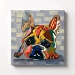 Colorful Abstract French Bulldog Thick Texture Oil Painting Wall Art