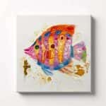 Colorful Abstract Tropical Fish Thick Texture Oil Painting Wall Art