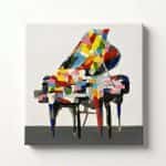 Colorful Abstract Grand Piano Thick Texture Oil Painting Wall Art