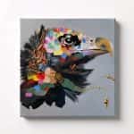 Colorful Abstract Eagle Collage Thick Texture Oil Painting Wall Art