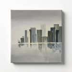 Minimal Abstract City Skyline Thick Texture Oil Painting Wall Art