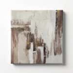 Neutral Beige Gold Abstract Thick Texture Oil Painting Wall Art
