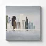 Neutral Abstract City Building Thick Texture Oil Painting Wall Art