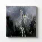 Black Grey Fluid Abstract Thick Texture Oil Painting Wall Art