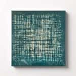 Teal Grid Texture Abstract Thick Texture Oil Painting Wall Art