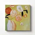 Warm Abstract Floral Vase Thick Texture Oil Painting Wall Art