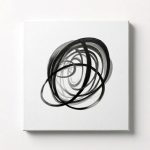 Minimal Black White Circle Abstract Thick Texture Oil Painting Wall Art
