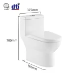 PHITO Small toilet equipped with high impact siphon anti odor ceramic toilet seat, small space - 图片 9