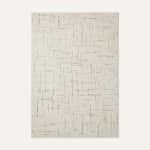 Off-white Abstract Line Grid Rug