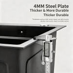 PHITO 5mm Thickened 304 Stainless Steel Multifunctional Kitchen Sink - Rice Grain Embossed - Image 7
