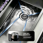 PHITO Multifunctional Kitchen Sink - Nano Honeycomb Embossed 304 Stainless Steel with Digital Display & Accessories Set - Image 8