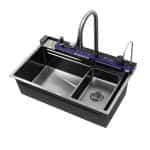PHITO Multifunctional Kitchen Sink - Nano Honeycomb Embossed 304 Stainless Steel with Digital Display & Accessories Set - Image 10